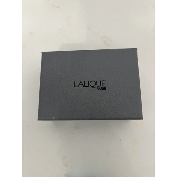 Lalique Cobalt Blue Crystal Glass Fish Figurine 2x2" Box w/ Pouch Vintage France - Picture 2 of 3